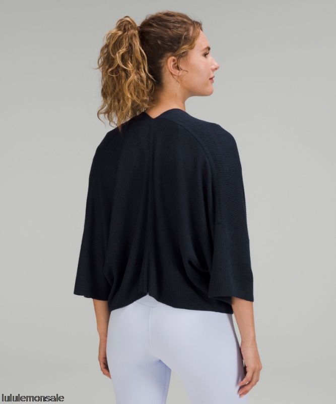 Lululemon Damen DELULU475 | Lululemon Deutschland Melierter True Navy Boxy Cashlu Knit Wrap